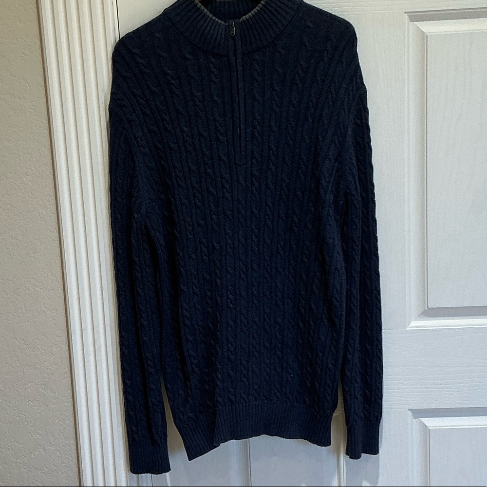Izod Men's Dark Blue Zip Up Sweater